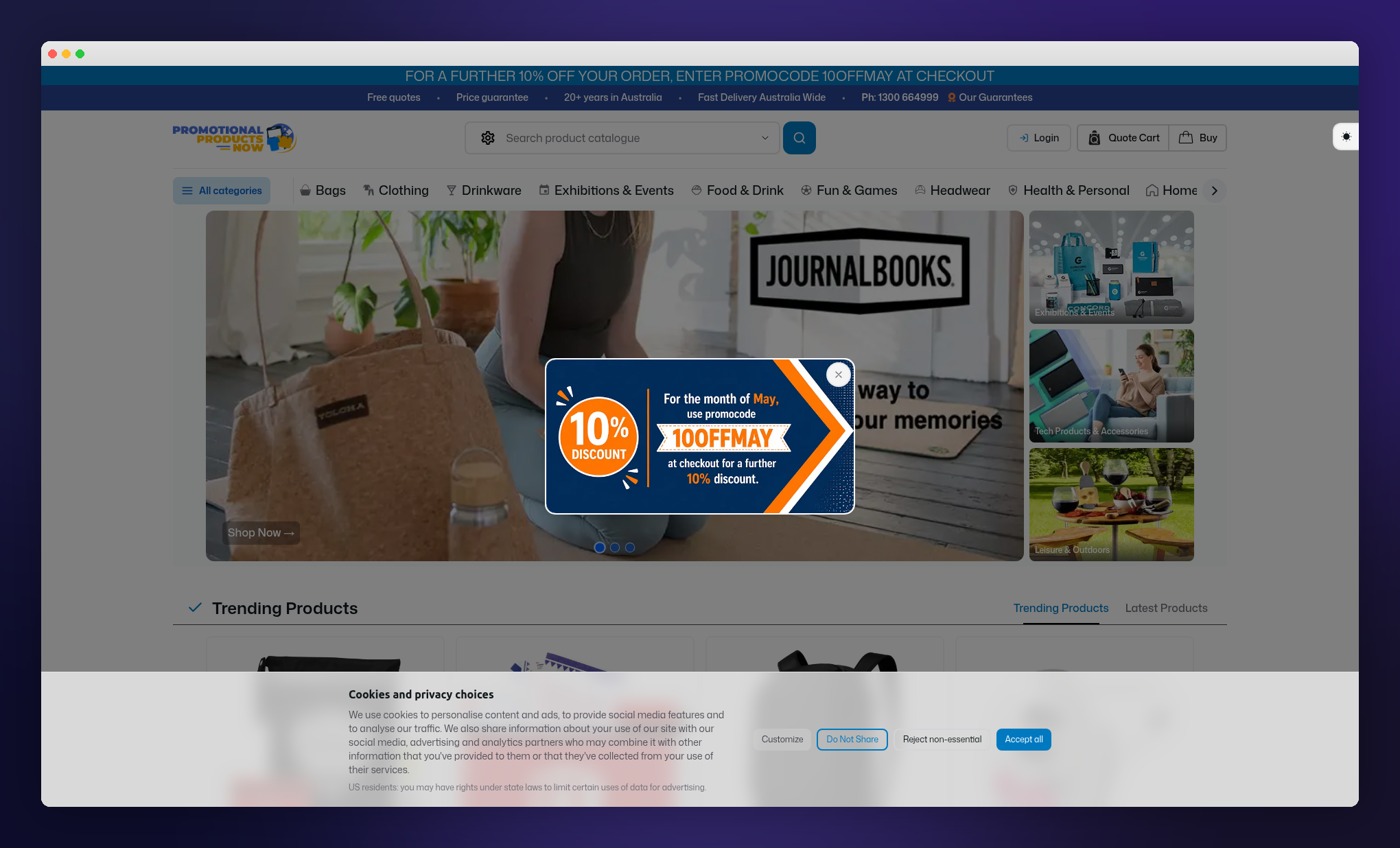 Promotional Products Now storefront, a live white-label site built on Promo Data Connect